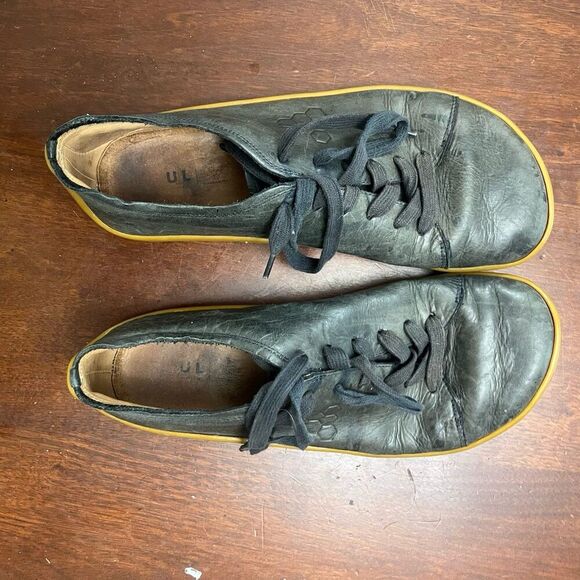 VivoBarefoot Addis Mens Black Sneakers 11.5 45M Leather Trainer Low Top Comfort - Picture 8 of 8